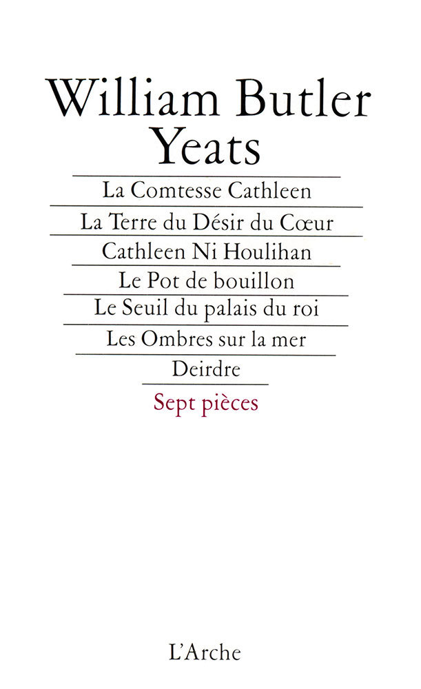Théâtre complet Tome 1 Yeats (9782851813947-front-cover)