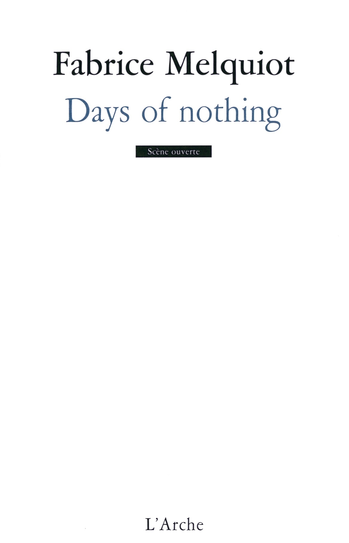 Days of nothing (9782851817778-front-cover)