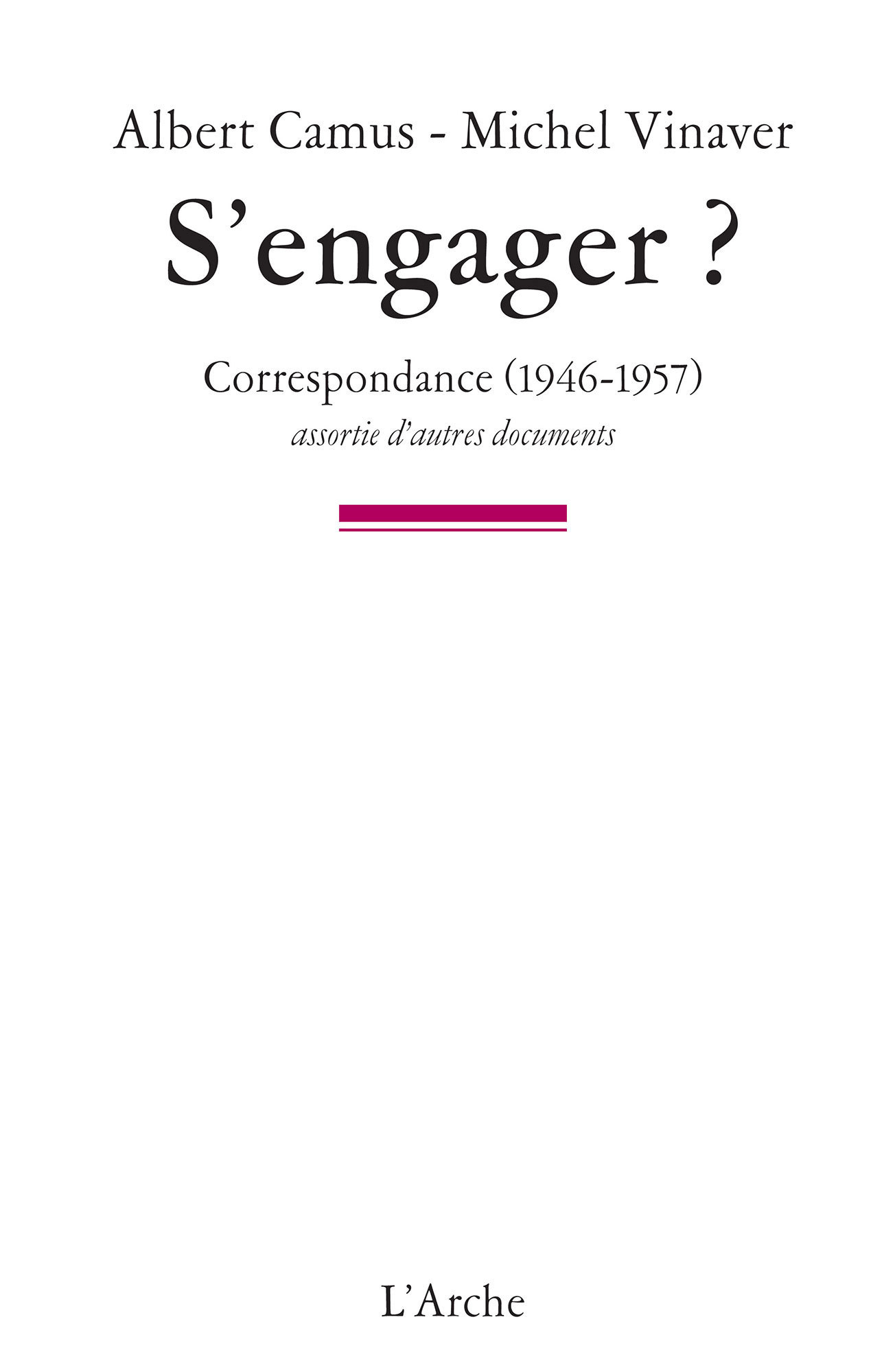 S'engager ? - Correspondance (1946-1957) (9782851817754-front-cover)