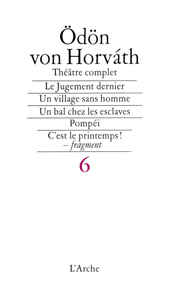 Théâtre T6 Horváth (9782851813954-front-cover)