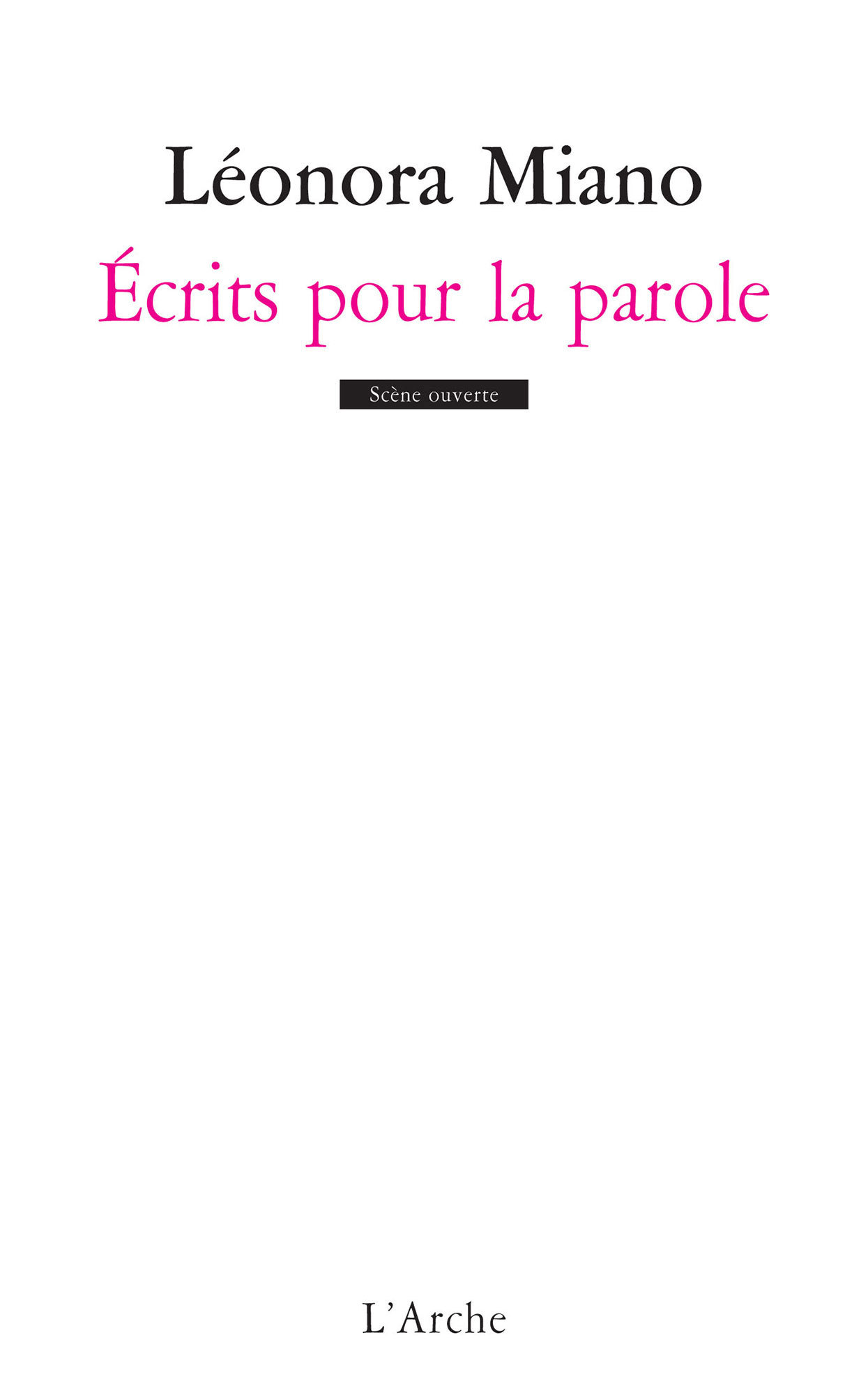 Écrits pour la parole (9782851817730-front-cover)