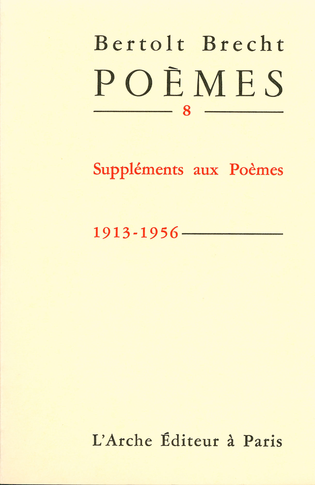 Poèmes T8 Brecht (9782851811349-front-cover)