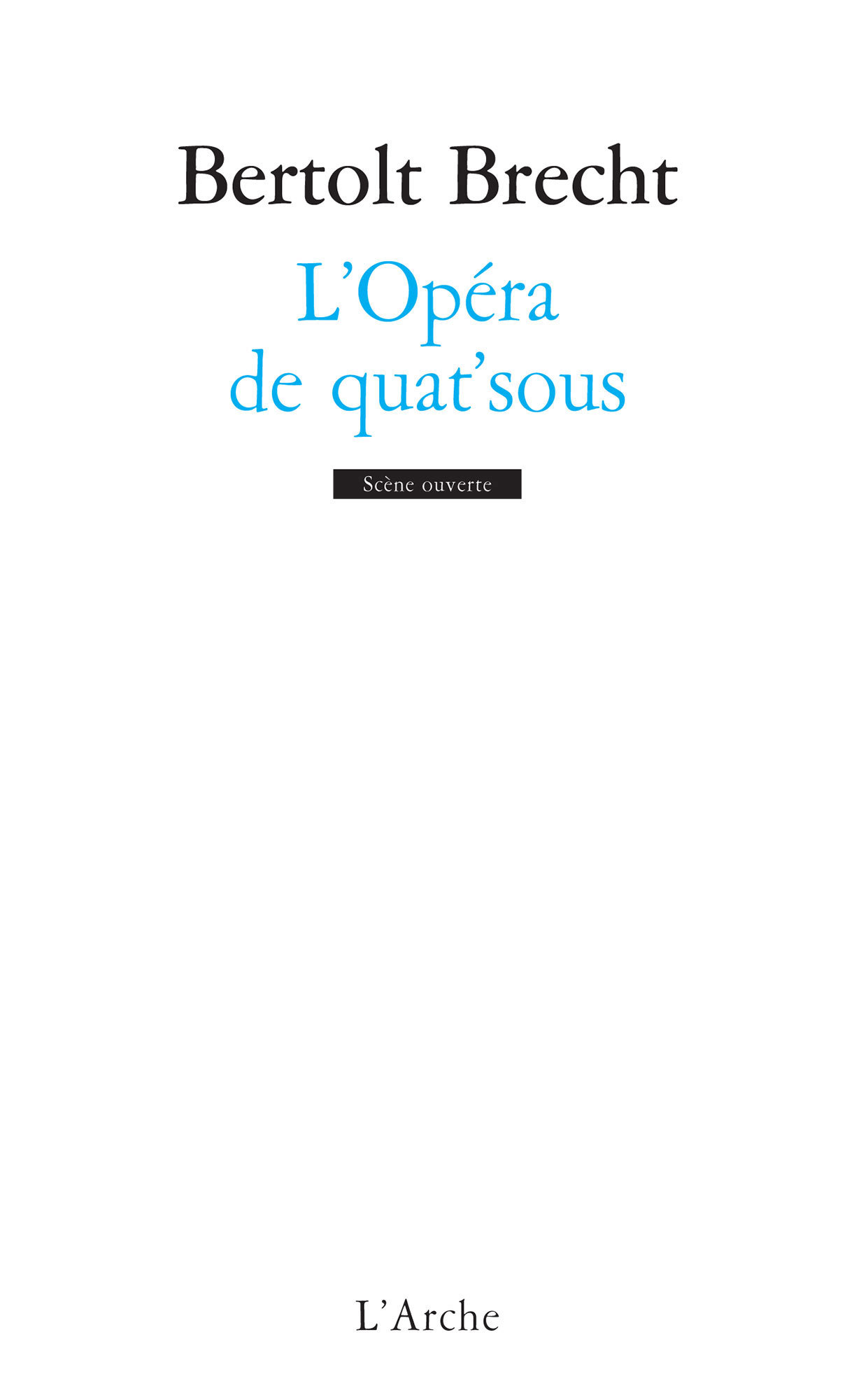 L'Opéra de quat'sous (9782851810069-front-cover)