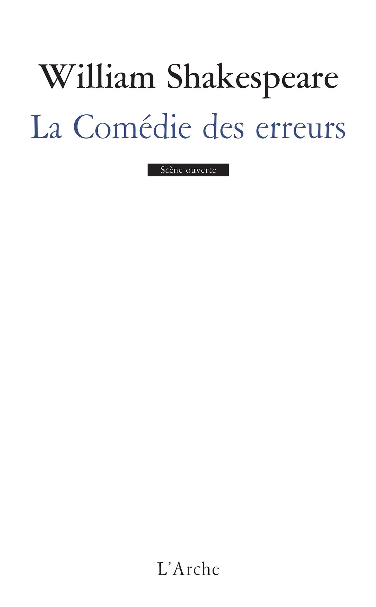 La Comédie des erreurs (9782851817631-front-cover)