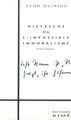 Nietzsche ou l'Impossible Immoralisme (9782908212600-front-cover)