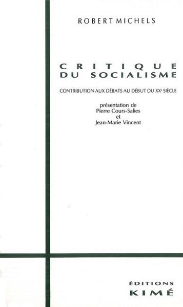 Critique du Socialisme (9782908212433-front-cover)