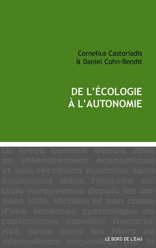 De l'Écologie a l'Autonomie (9782356872920-front-cover)
