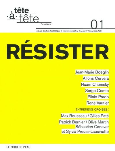 Revue Tete-A-Tete N°1, Résister (9782356871190-front-cover)