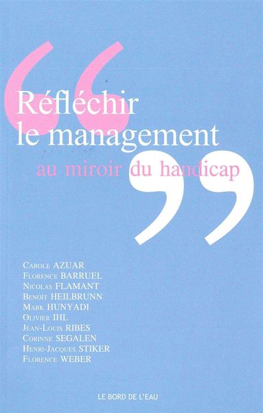 Reflechir le Management au Miroir du Handicap (9782356872784-front-cover)