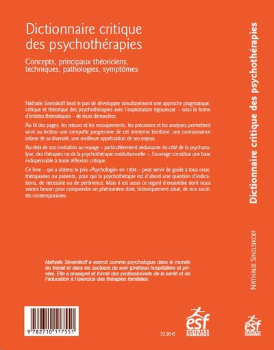 Dictionnaire critique des psychothérapies (9782710117551-back-cover)