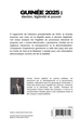 Guinée 2025 : élection, légitimité et pouvoir (9791043703829-back-cover)