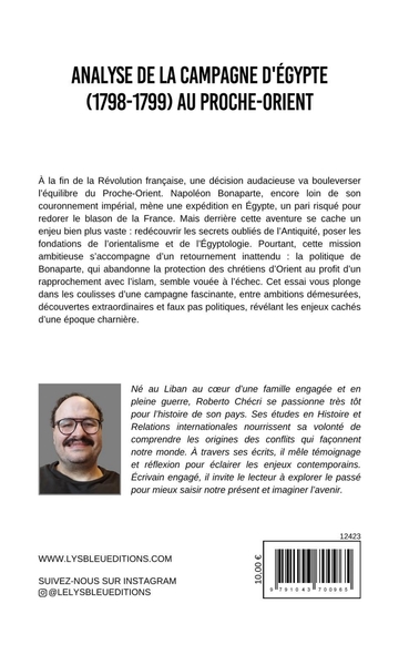 Analyse de la Campagne d'Égypte (1798-1799) au Proche-Orient (9791043700965-back-cover)