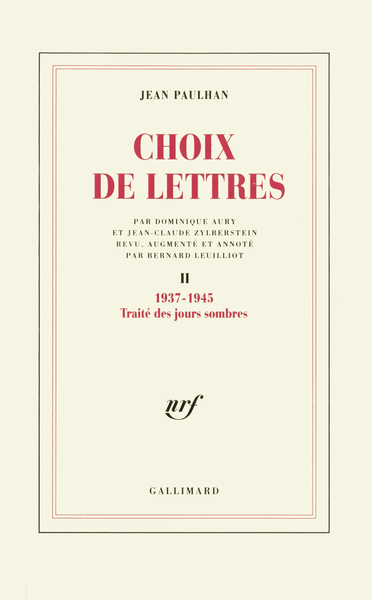 Choix de lettres, 1937-1945 (9782070721993-front-cover)