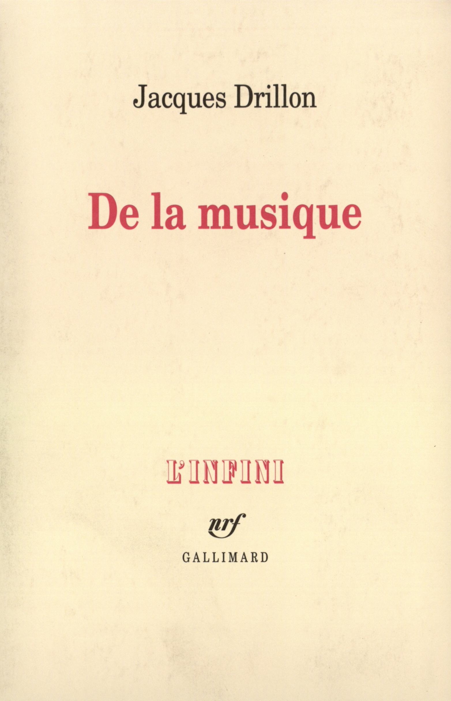 De la musique (9782070753581-front-cover)