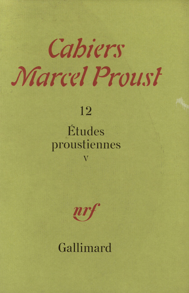 Études proustiennes (9782070701483-front-cover)