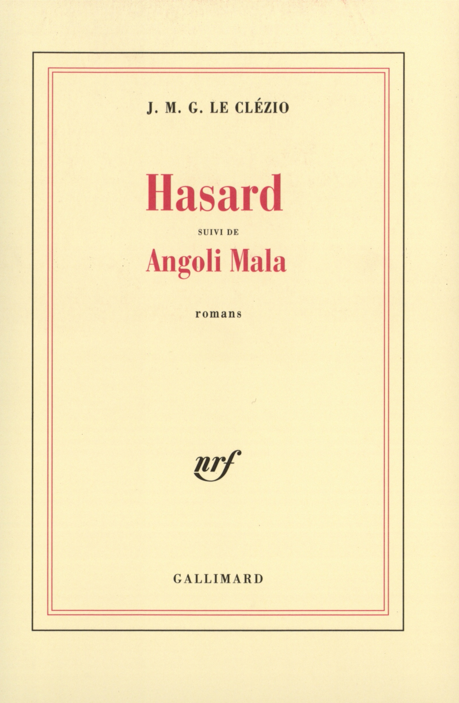 Hasard/Angoli Mala (9782070755370-front-cover)