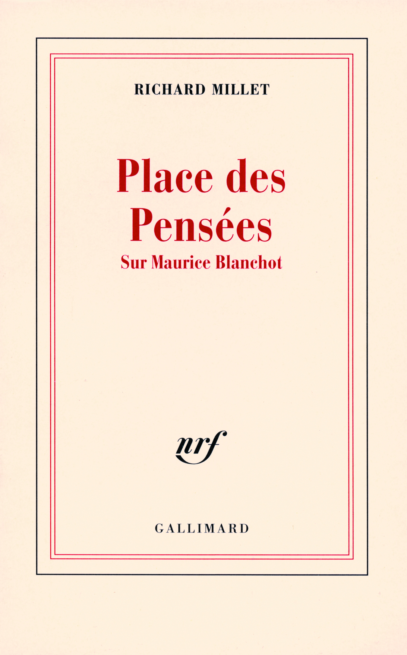 Place des Pensées, Sur Maurice Blanchot (9782070783137-front-cover)