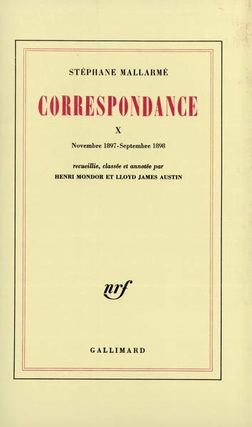 Correspondance, Novembre 1897 - Septembre 1898 (9782070701162-front-cover)