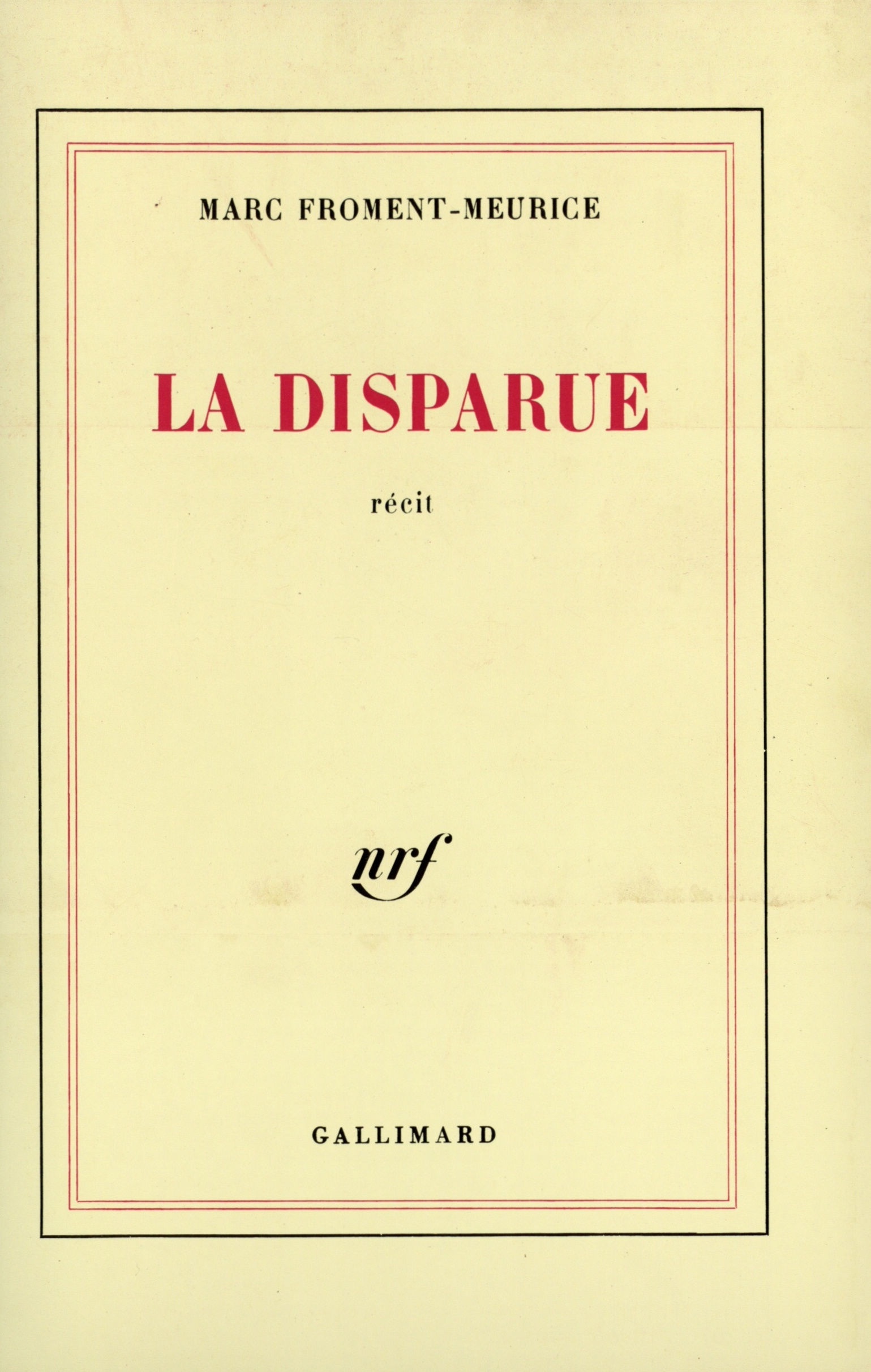 La Disparue (9782070710966-front-cover)