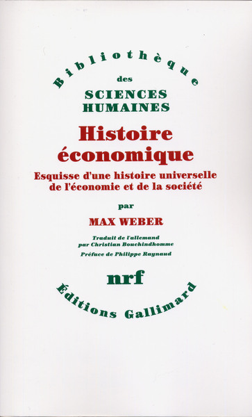 Histoire économique, Esquisse d'une histoire universelle de l'économie et de la société (9782070724888-front-cover)