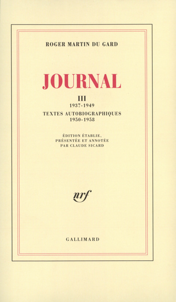 Journal, 1937-1949 - Textes autobiographiques (1950-1958) (9782070734269-front-cover)
