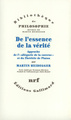 De l'essence de la vérité, Approche de l'"allégorie de la caverne" et du "Théétète" de Platon (9782070732784-front-cover)