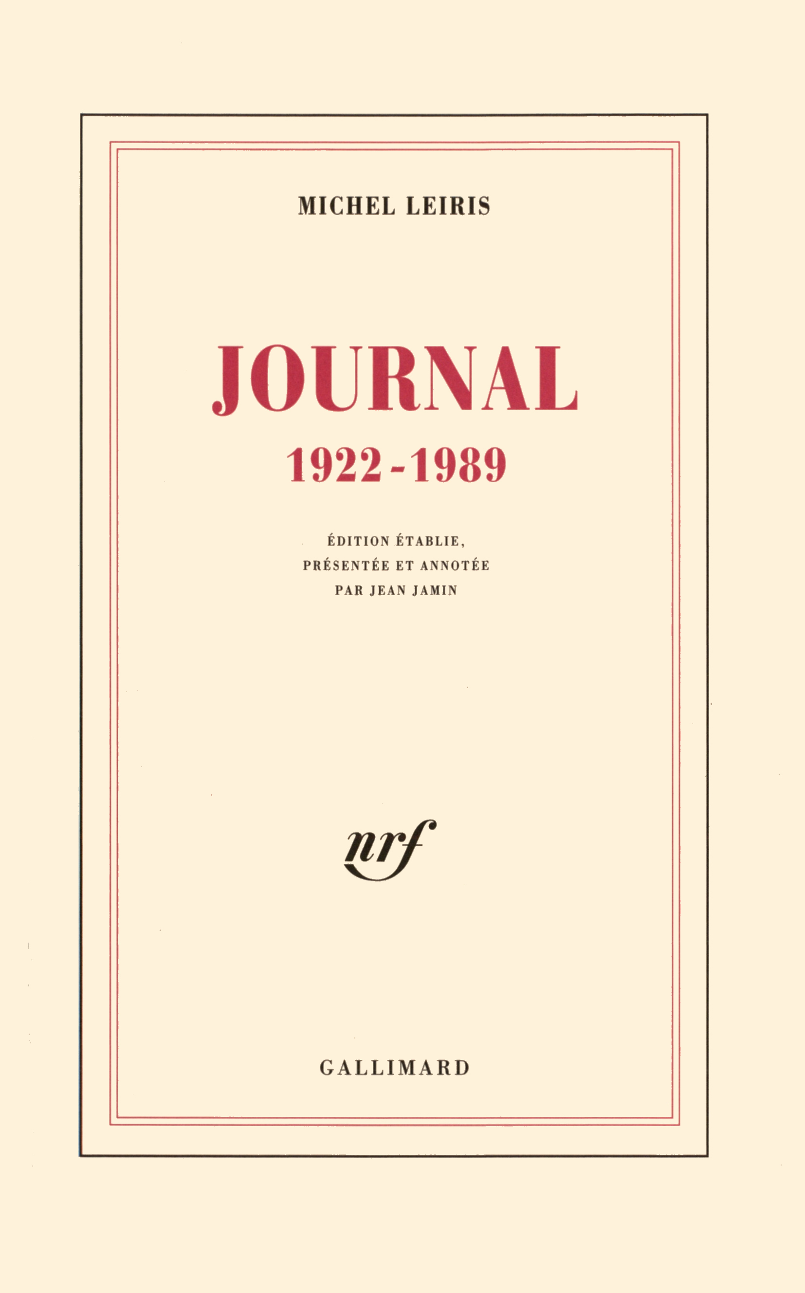 Journal, (1922-1989) (9782070726103-front-cover)