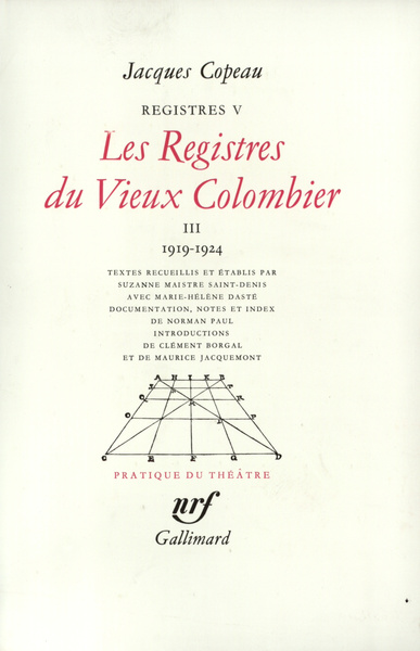 Les Registres du Vieux Colombier, 1919-1924 (9782070728886-front-cover)