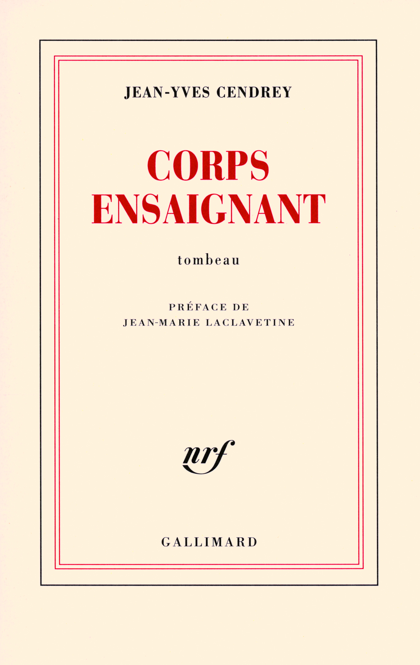 Corps ensaignant, Tombeau (9782070786091-front-cover)