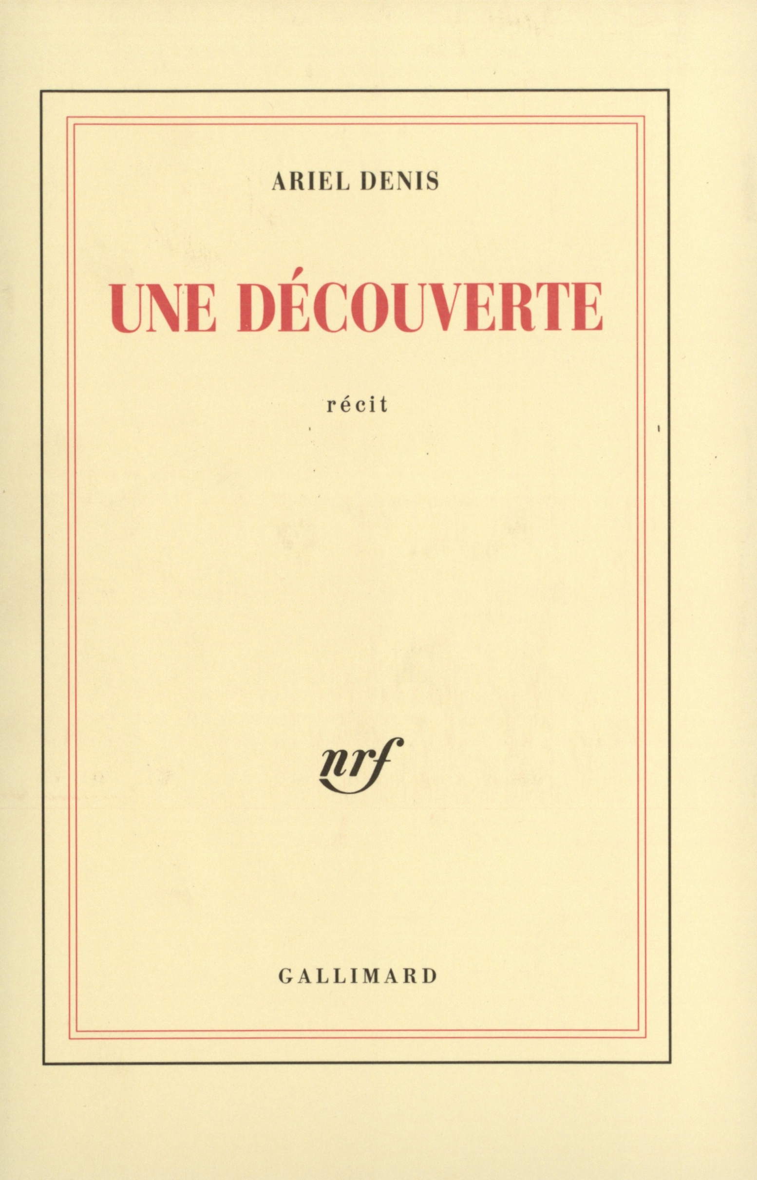 Une découverte (9782070714278-front-cover)