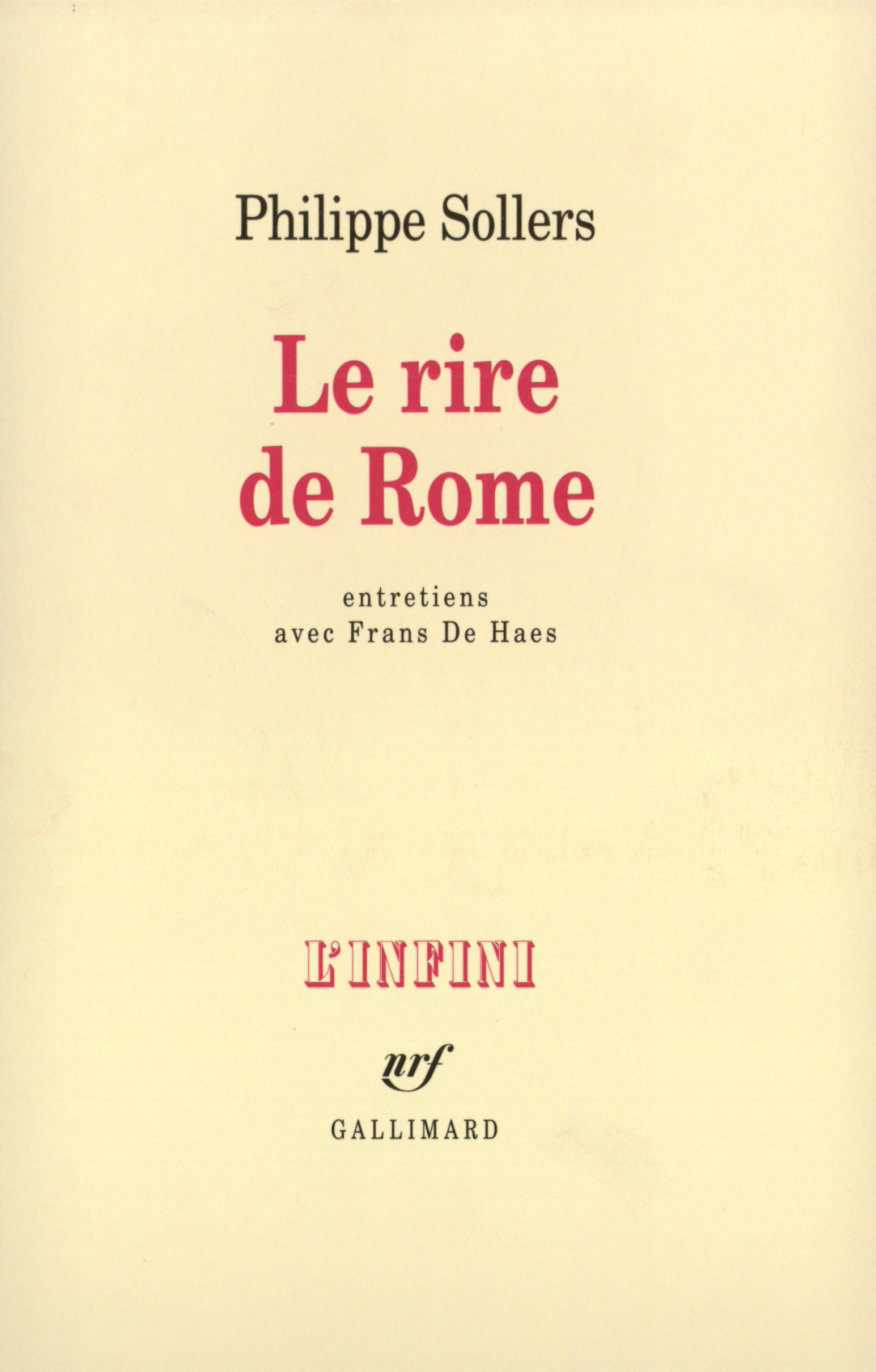 Le Rire de Rome, Entretiens (9782070727872-front-cover)