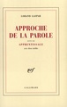 Approche de la parole/apprentissage (9782070770533-front-cover)