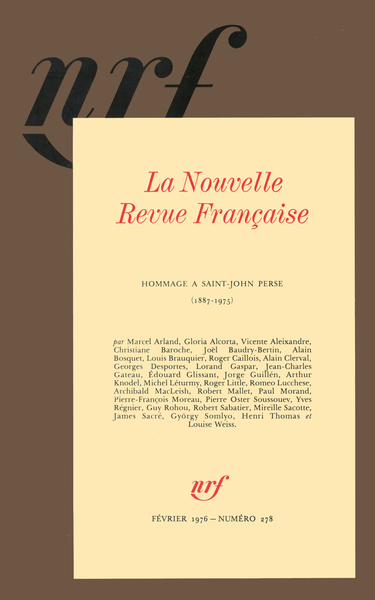 Hommage à Saint-John Perse, (1887-1975) (9782070724543-front-cover)