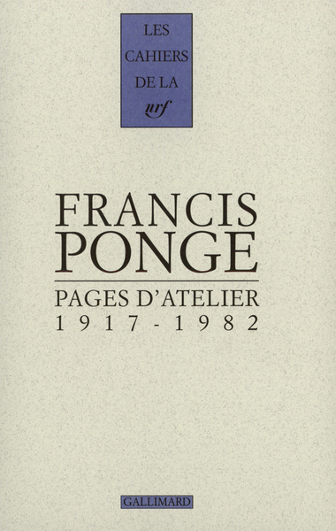 Pages d'atelier, (1918-1982) (9782070766451-front-cover)