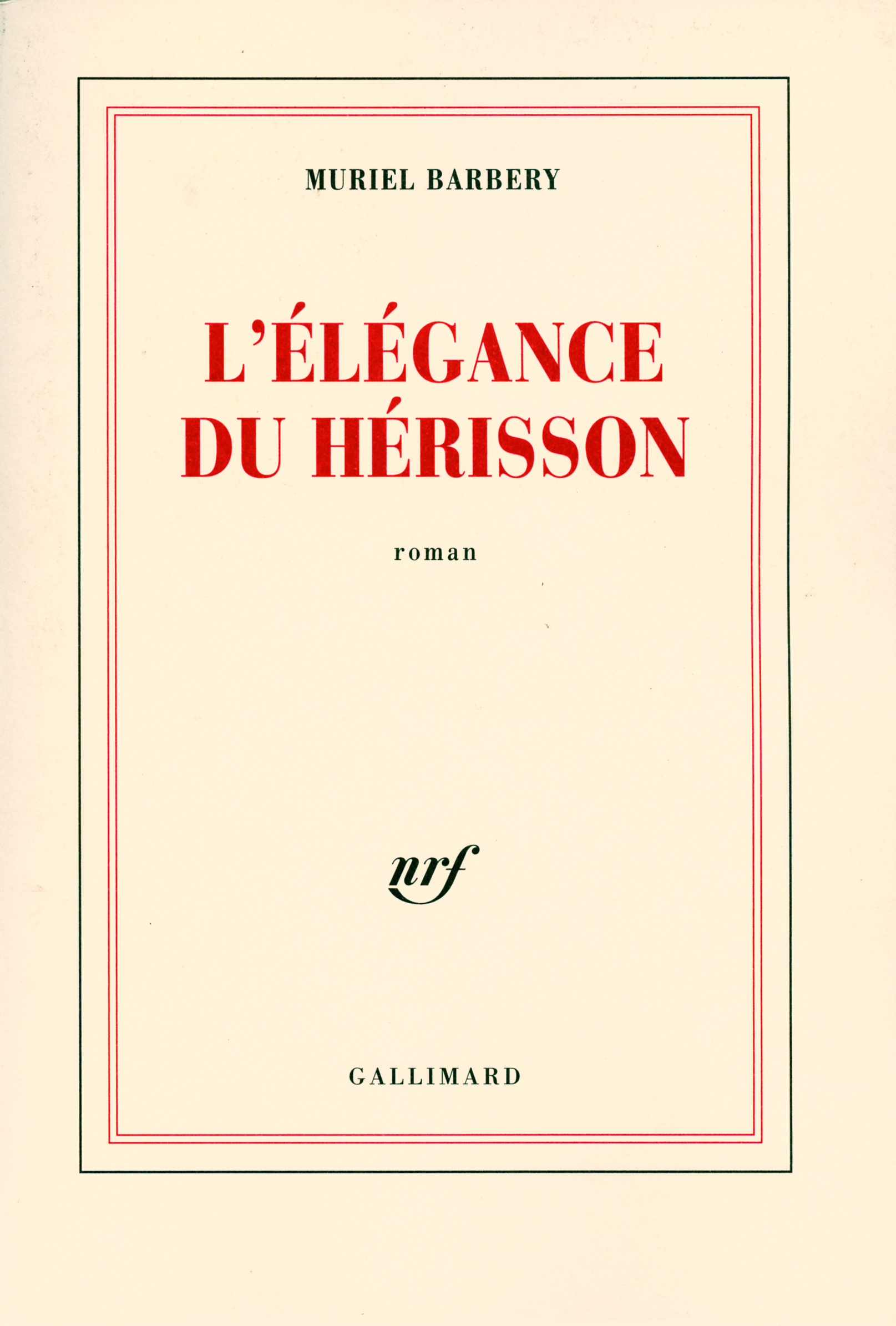 L'élégance du hérisson (9782070780938-front-cover)