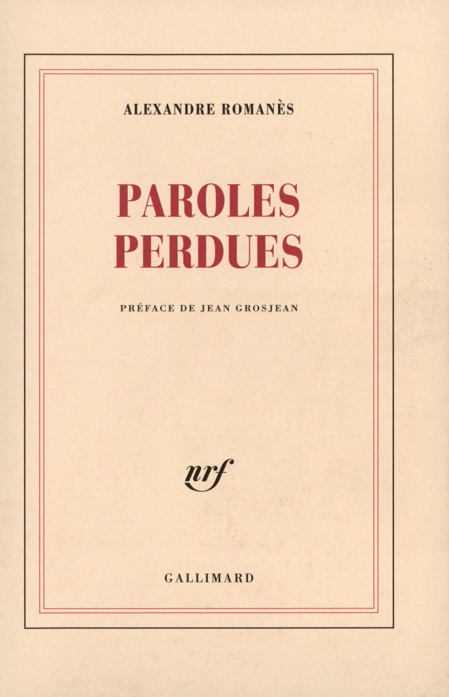 Paroles perdues (9782070771523-front-cover)