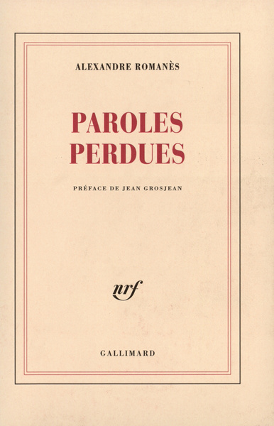 Paroles perdues (9782070771523-front-cover)