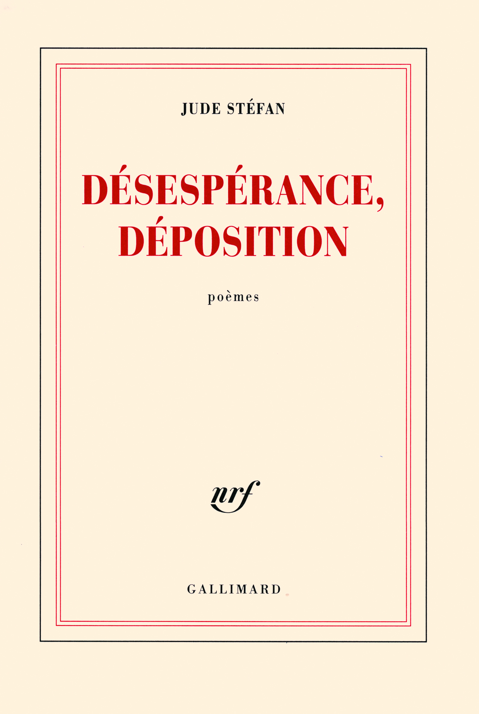 Désespérance, déposition (9782070777266-front-cover)