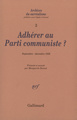 Adhérer au Parti communiste ?, Septembre - décembre 1926 (9782070724444-front-cover)