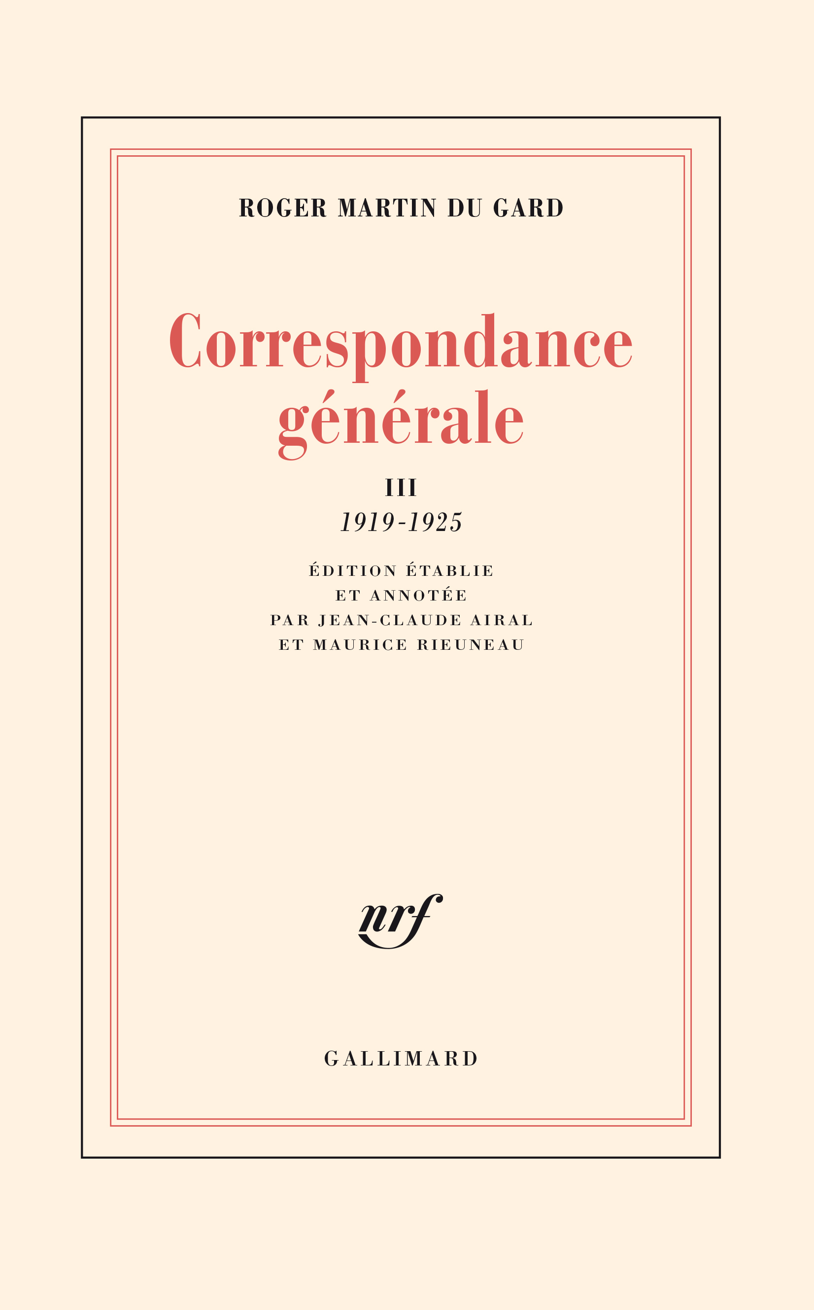 Correspondance générale, 1919-1925 (9782070706617-front-cover)