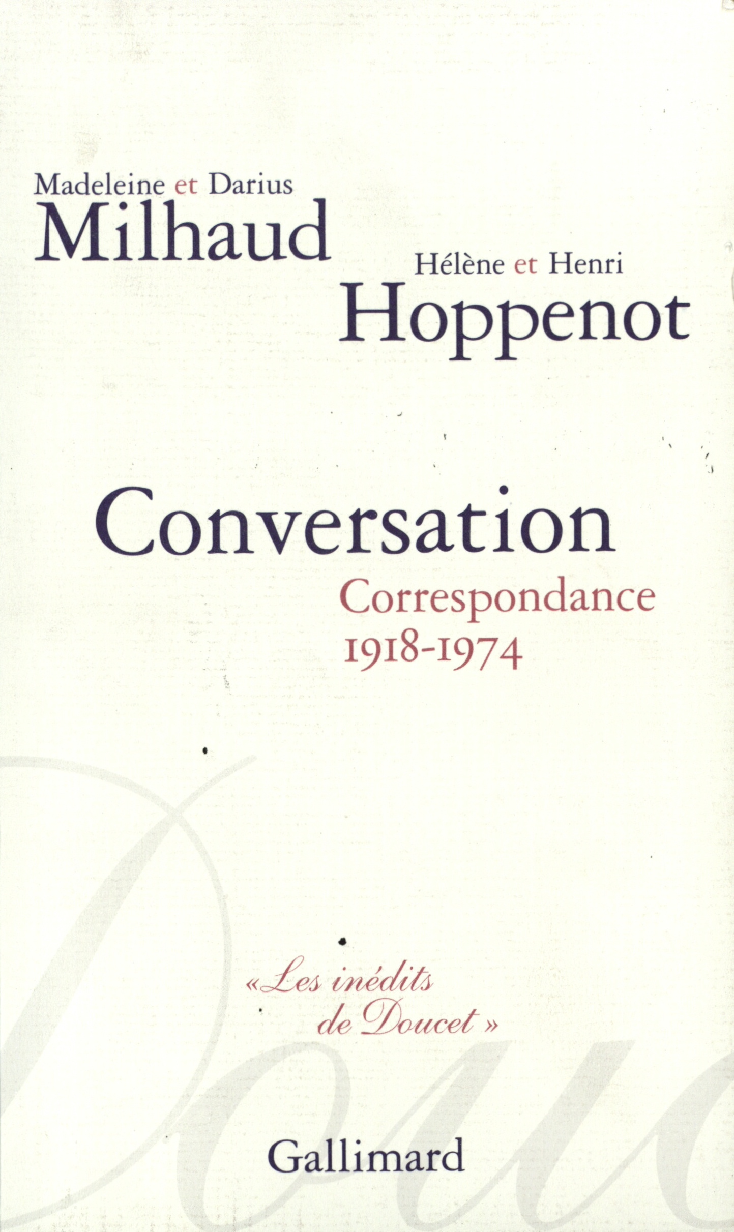 Conversation, Correspondance 1918-1974 (9782070774821-front-cover)