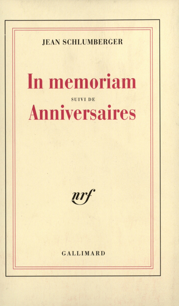 In memoriam / Anniversaires (9782070724505-front-cover)