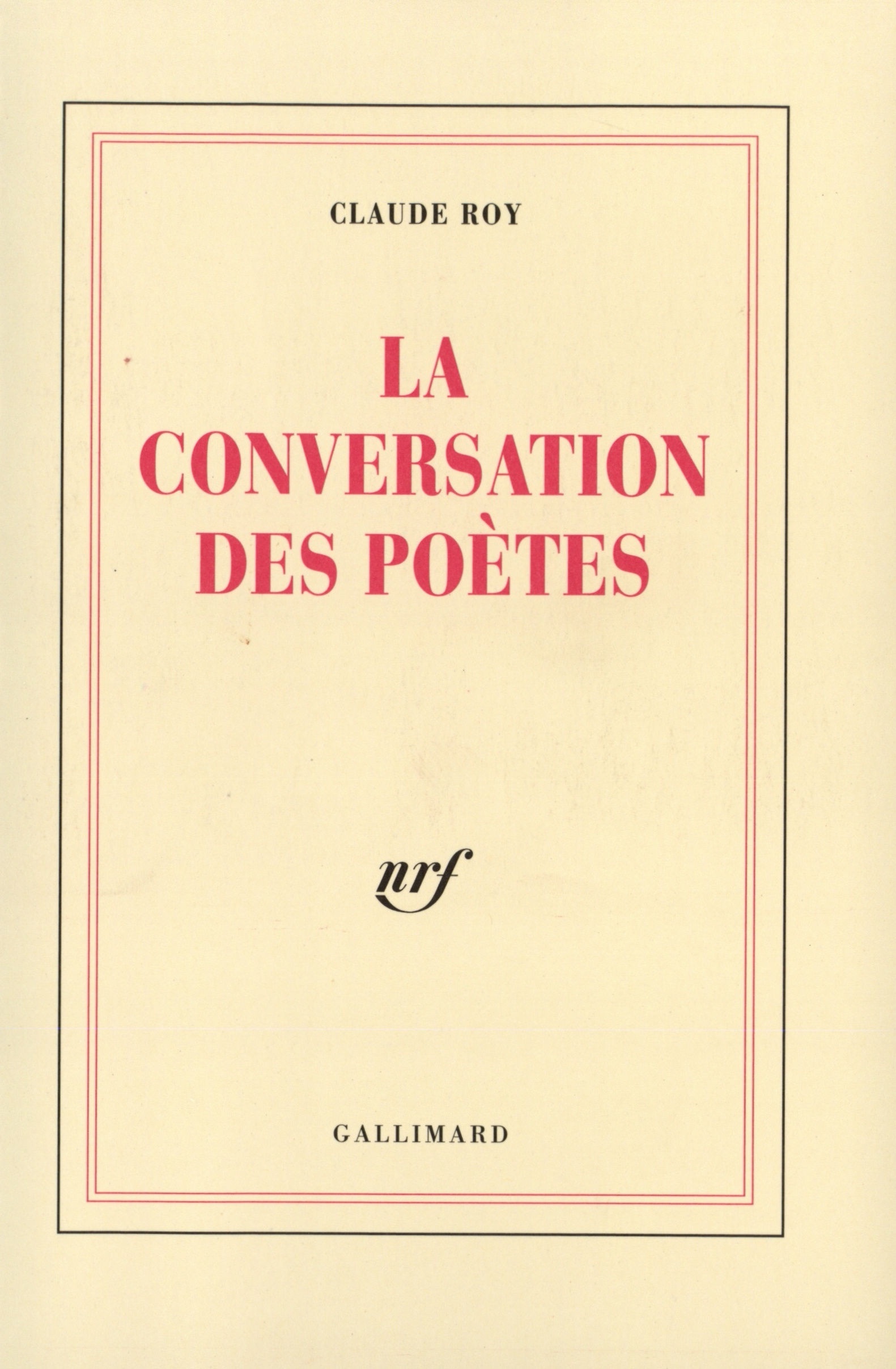 La conversation des poètes (9782070733767-front-cover)