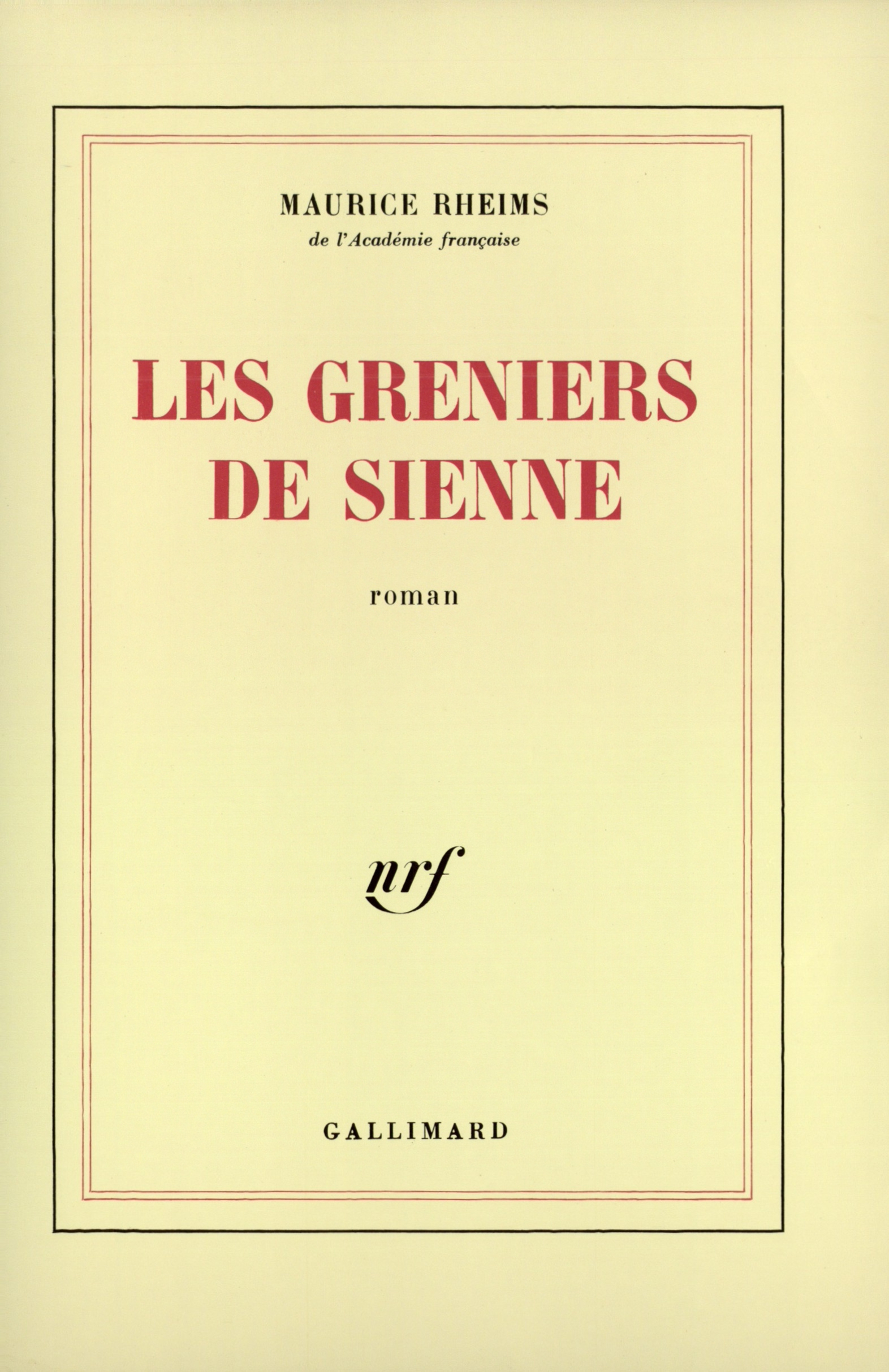 Les greniers de Sienne (9782070712137-front-cover)