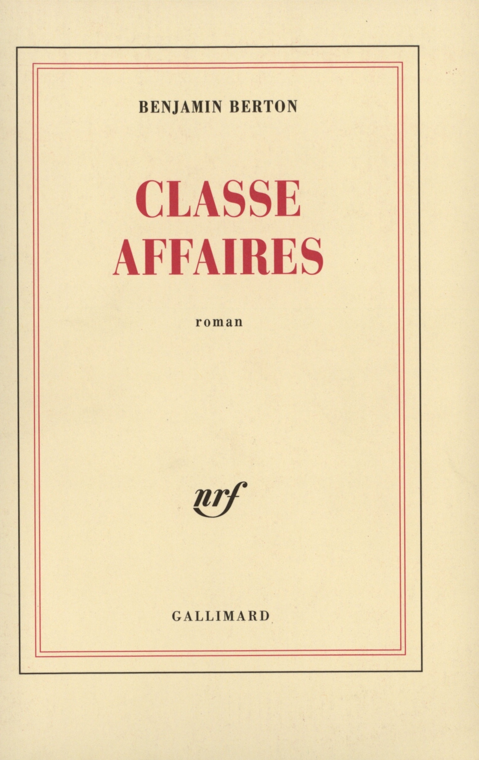 Classe Affaires (9782070762187-front-cover)