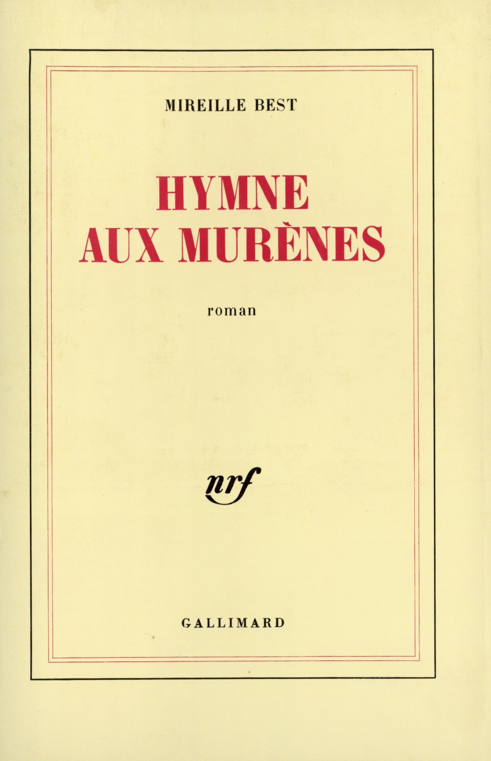 Hymne aux murènes (9782070705498-front-cover)