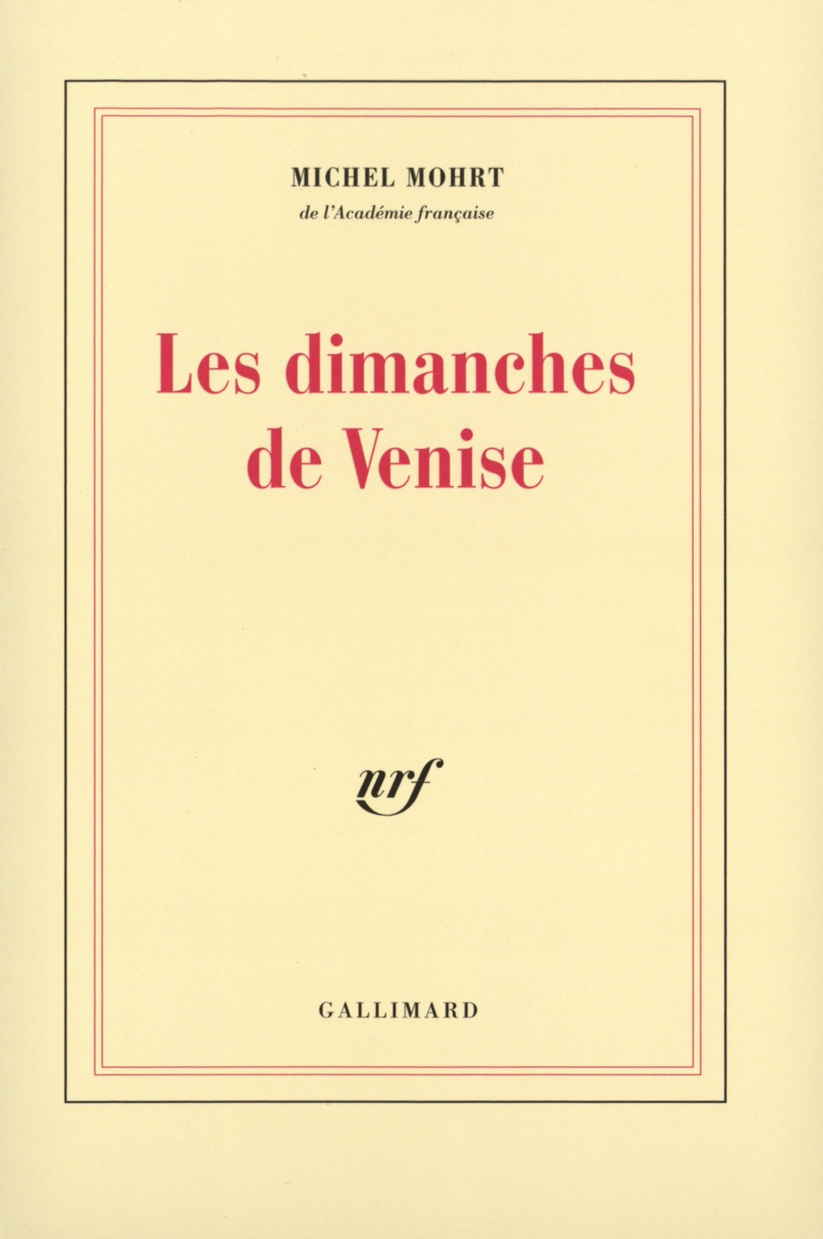 Les dimanches de Venise (9782070745111-front-cover)