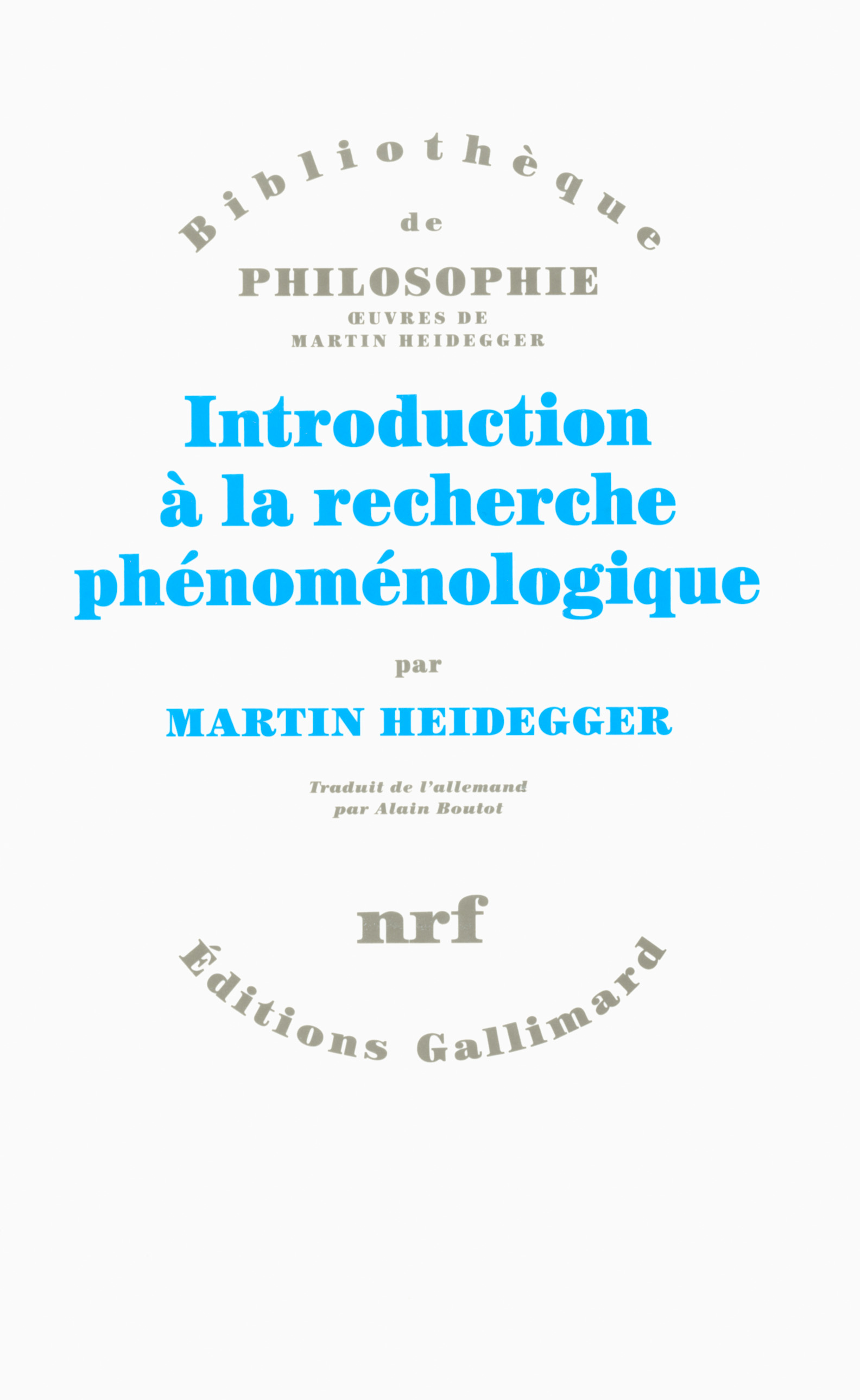 INTRODUCTION A LA RECHERCHE PHENOMENOLOGIQUE (9782070742653-front-cover)