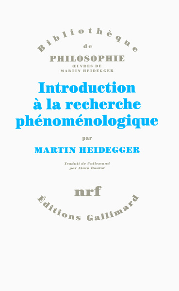 INTRODUCTION A LA RECHERCHE PHENOMENOLOGIQUE (9782070742653-front-cover)