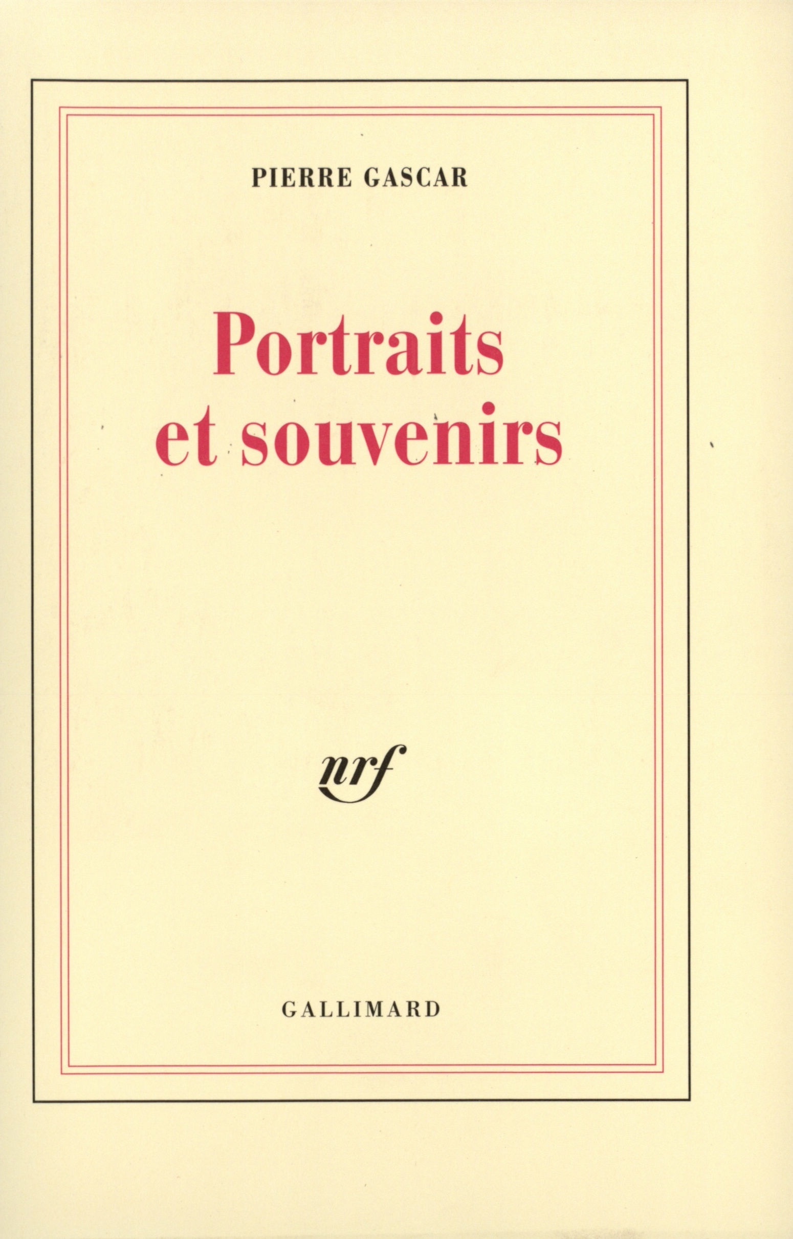 Portraits et souvenirs (9782070722020-front-cover)